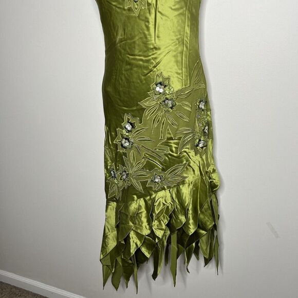 Vintage Sue Wong Nocturne Silk Dress Womens Size 2 Fairy 90s Y2K Asymmetric Hem - Picture 5 of 17